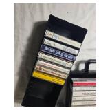 Vintage Cassette Tape Collection with Carrying Cases Featuring ABBA, Kitaro, Classical, Hymns and Easy Listening