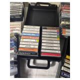 Vintage Cassette Tape Collection with Carrying Cases Featuring ABBA, Kitaro, Classical, Hymns and Easy Listening