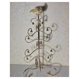 Whimsical Gold Tone Bird Jewelry Tree with Bell Accents