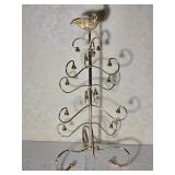 Whimsical Gold Tone Bird Jewelry Tree with Bell Accents