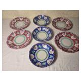 Hand Painted Italian Pottery Chicken Pattern Pasta Bowls by Giulianelli Italy
