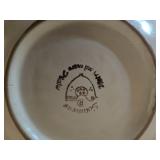 Hand Painted Italian Pottery Chicken Pattern Pasta Bowls by Giulianelli Italy