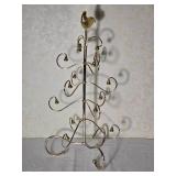Whimsical Gold Tone Bird Jewelry Tree with Bell Accents