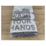 Wash Your Hands White Hand Towels, 6 Total - Brand New