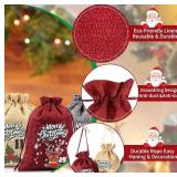 24 Pcs Christmas Advent Calendar Burlap Bags with Drawstrings - Brand New