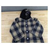 Hooded Plaid Shirt & Denim Jeans Set - Blue & Tan - Boys Size 2-3 Years - Brand New