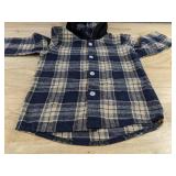 Hooded Plaid Shirt & Denim Jeans Set - Blue & Tan - Boys Size 2-3 Years - Brand New
