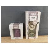 BIBS Colour 2 Pacifier Set Size 1 & Bottle Cap - Brand New