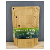 Wangmuxe 100% Organic Bamboo 3 Piece Cutting Board Set - Brand New