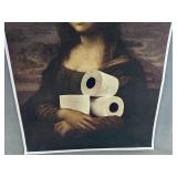 Mona Lisa Toilet Paper Canvas Poster 12" X 16" - Brand New