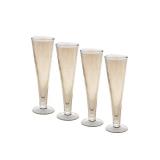 4 Karma Catalina Amber Footed Champagne Flutes - Brand New