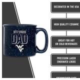 Rico Industries NCAA West Virginia Dad 12oz Laser Engraved Campfire Mug - Brand New