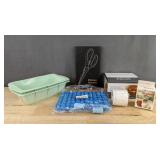 Assorted Kitchen Accessories - Burger Press & Grill Press, Kitchen Scissors, Food Label Stickers, Etc. - Brand New