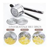 Bellemain 15 Oz Large Potato Ricer & Masher, Heavy-Duty Stainless Steel with 3 Interchangeable Discs - Brand New