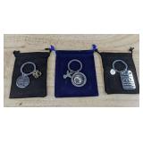 3 Engraved Family & Pet Keychains - Brand New