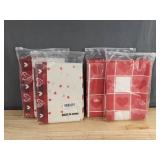 Heart Printed Table Cloths 13" x 108", 4 Total - Brand New