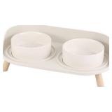 Raised Pet Food & Water Bowl Set - Elevated Dishes, Non-Slip Stand - Brand New