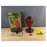 Konizy Leakproof Hand Blown Glass Hummingbird Feeder