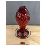 Konizy Leakproof Hand Blown Glass Hummingbird Feeder