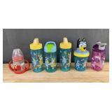 Elmo, Bluey & Unicorn Tumblers, 6 Total - Brand New