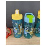 Elmo, Bluey & Unicorn Tumblers, 6 Total - Brand New
