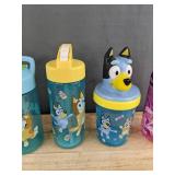 Elmo, Bluey & Unicorn Tumblers, 6 Total - Brand New