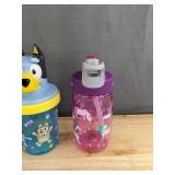 Elmo, Bluey & Unicorn Tumblers, 6 Total - Brand New