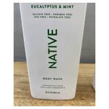 NATIVE Eucalyptus & Mint Body Wash and Coconut & Vanilla Moisturizing Shampoo - Brand New
