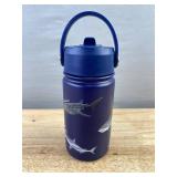 Blue Save the Sharks Insulated Water Bottle - Brand New