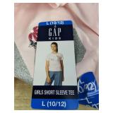 2 GAP KIDS Girls Short Sleeve Tees - Size L (10/12) Pink & Grey - Brand New