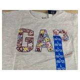 2 GAP KIDS Girls Short Sleeve Tees - Size L (10/12) Pink & Grey - Brand New