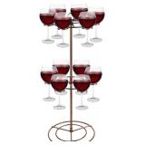 Nqeuepn Champagne Tower Stand 2 Tier 12 Glass Holder - Brand New