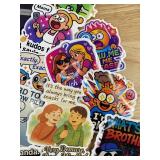 50 Humorous Novelty Cartoon Stickers - Brand New