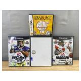 Nintendo Ds & 3 GameCube Games - Brain Age, Madden 2004, Ssx on Tour, Ncaa Football 2005 *C