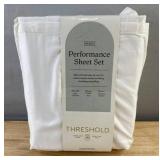 Threshold Queen Smooth Sateen Performance White Sheet Set - Brand New