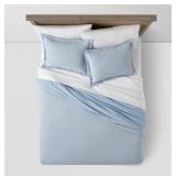 Threshold Twin XL Duvet Cover & Sham Set Chambray Blue - Brand New