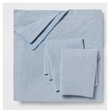 Threshold Twin XL Duvet Cover & Sham Set Chambray Blue - Brand New