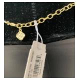 Kendra Scott Iridescent Abalone Shell Teardrop Gold Charm 20" Pendant Necklace - Brand New