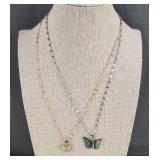 Butterfly Necklaces, 2 Total - Brand New