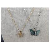 Butterfly Necklaces, 2 Total - Brand New