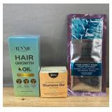Luvme Care Hair Growth Oil, the Earthling Co. Shampoo Bar & L