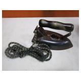 Vintage Irons & Heavy Steel Enameled Pot