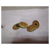 Gold?? Cuff Links, Pocket Watch, Pins