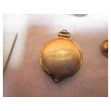 Gold?? Cuff Links, Pocket Watch, Pins
