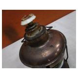 Vintage Music Box Oil Lantern & Brass Vase