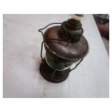 Vintage Music Box Oil Lantern & Brass Vase