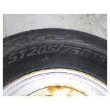 15" Trailer Wheel & Tire 4 1/4" BC 205/75 R15