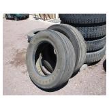 (2) 295/75 R22.5 Semi Steer Tires