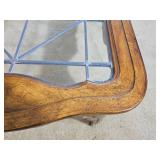 French Provincial Styled Coffee Leaded Glass Inlay