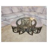 Vintage Rattan Nesting Coffee Table